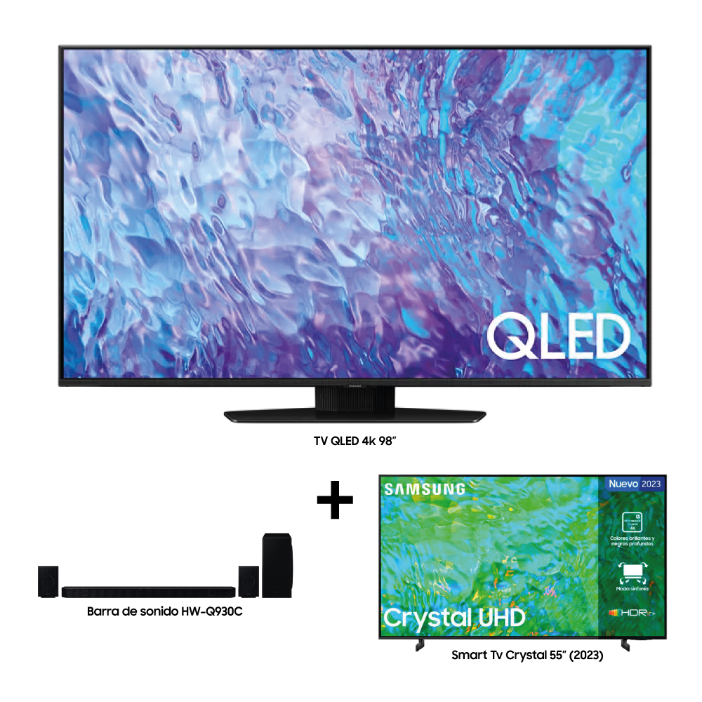 Combo Pantalla Samsung 98 Pulgadas QLED Smart TV + Barra de Sonido Q800  Series a precio de socio